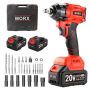 20V Cordless Impact Wrench 1/2 Inch 300NM Brushless Dual Battery Kit