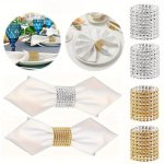 10 20PCS Napkin Rings Rhinestone Napkin Rings Diamond Adornment Napkin Holder Bulk For Wedding Dinner Party Table Decorations