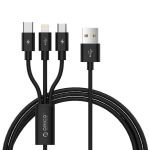 Orico 3IN1 1XLIGHTNING|1XUSB-C|1XMIRCO USB 1.2M Chargesync Cable - Black