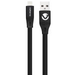 volkano slim series flat pvc lightning cable - black - 1.2m