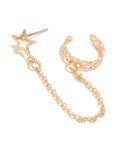 Goldair Gold Star Link Cuff & Stud Earring