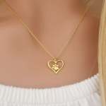 Dayna Gold Plated 925 Sterling Silver Paw Print Necklace 13X12MM On 45CM Chain