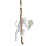 Hanging Monkey Light On Rope - Gold