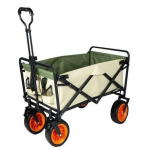 Ashcomonline Foldable Beach Storage Trolley Beige green Platform Trolley
