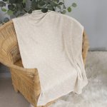 Personalised Fleece Blanket Beige With White Dots Neutral Plain