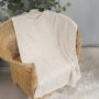 Personalised Fleece Blanket Beige With White Dots Neutral Plain