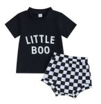 Little Boo T-Shirt With Checked Bloomer Gender Neutral