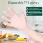 100/150PCS Latex-free Tpe Disposable Gloves Transparent Food Grade Waterproof Anti-slip For Kitchen Home Cleaning Baking Beauty & Pet Care - Pvc Material Suitable For