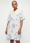 Edit Mandarin Collar MINI Shirt Dress - Spontaneous Sprig Aop