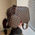 Geometric Pattern Crossbody Bag Set Trendy MINI Shoulder Bag Women's Vintage Square Bag With Coin Purse