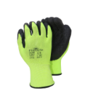 Tough 13G Lime Nylon Shell Black Latex Crinkle Palm Coat Glove
