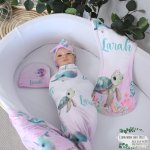 Wrap Set Swaddle Set Under The Sea Lilac And Teal Friends