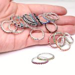 Chic Band Ring Paved A Round Of Shining Rhinestone Multi Colors For U To Choose Match Daily Outfits Party Accessory Stackable Je