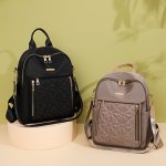 Embroidered Shoulder Bag For Women Versatile Large Capacity Waterproof Travel Backpack Casual Vertical Zipper Trendy Lightweight