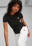 Puma Classics Ribbed Slim Tee - Black