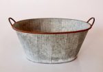 Metal Ridged Basin With Handle
