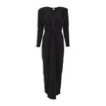 Black Jacquard Gauged Dress