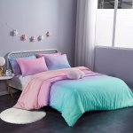 3PCS Rainbow Duvet Cover Set Pastel Gradient Color Bedding Set Soft Comfortable Duvet Cover For Bedroom Guest Room 1 Duvet Cover