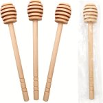 10PCS Wooden Honey Dipping Sticks 6" About 15.2CM Individually Wrapped Honey Mixing Sticks Honey Honeycomb Sticks Honey Jars Can