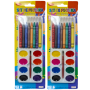 Kids Paint Art Set With 8 Watercolours Paint Brush And 8 Crayons - 2 Pack