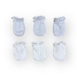 6-PACK Baby Basic Mittens - White & Grey Cotton Set