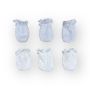 6-PACK Baby Basic Mittens - White & Grey Cotton Set