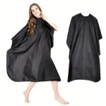 140 80CM Black Hair Cutting Cape Professional Barber Cape Adjustable Hairdressing Cloth For Cutting Hair Practical Convenient Su