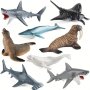 Small Marine Animal Model Simulation Of Marine Wildlife Modeling Great White Shark Blue Whale Devil Fish Sea Lion Fish Tank Aquarium Beach Decoration Children