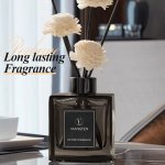 Air Freshener 50ML - With 5 Incense Sticks For Bathroom Deodorization Bedroom Perfume Home Decoration Glass Bottle Rectangular F