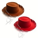 1PC Brown Felt Cowboy Hat Interesting Men's Western Cowboy Hat Christmas Decorative Hat Party Decoration The Best Choice For Hal