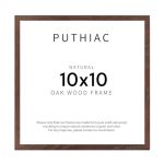 Puthiac 10X10 Solid Oak Wood Picture Frame Fits 6X6 With Mat Or 10X10 Without Mat Wall Display Only Plexi Front 1 Pack Walnut