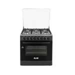 6 Burner Gas Stove With Gas Oven Black