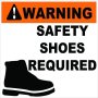 Warning Safety Shoes Required Sign 29X29CM-2 Pack