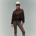 Camel Lux Slit Capri Shorts