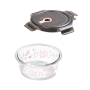 2 Piece - 450ML Round Glass MINI Lunchbox - Transparent