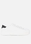 Tommy Hilfiger Foxing Flatform Leather Sneaker - Ecru black