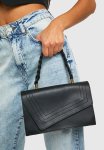Plait Handle Structured Crossbody Grab Bag - Black
