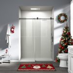 56" - 60" W X 76" H Single Sliding Shower Door Frameless Bathroom Sliding Door With 1 4" 6MM Tempered Glass For Walk-in Shower M