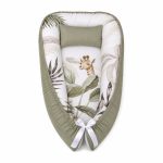 Olive Green Giraffe With Leaf Baby Nest Pod Newborn Lounger