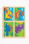 4-IN-1 Wooden Dinosaur Puzzle Set Assorted
