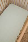 Soft Sage Muslin Cot Fitted Sheet - Large Sa Cot: 132CM X 66CM X 10CM