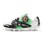Jeiento Green And White Bee Football Soccer Sneaker For Men Low Top Soccer Cleat International Soccer Tournament Footwear Leathe