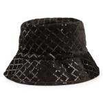 Black Velvet Sequins Bucket Hat