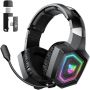 Onikuma GT806 Wireless Gaming Headset Virtual 7.1 Surround 3 Mode 2.4GHZ Bluetooth Wired Rgb Low Latency Noise-cancel MIC