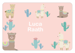 Ice Cream Tub School Label : Llama Theme