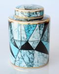 Black Blue & Gold Jar 27X19CM