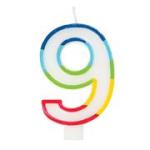 Casey 7CM Multicolor Numerical Birthday Candle NR.9 Retail
