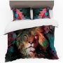 Painted Lion Duvet Cover Set Double