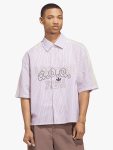 Adidas Originals Men&apos S Poplin Button-up Pink Graphic Shirt