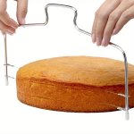 Adjustable Stainless Steel Cake Slicer 1PC Double Wire Layered Bread Knife Diy Cake Cutting Tool With Groove Markings Baking Acc